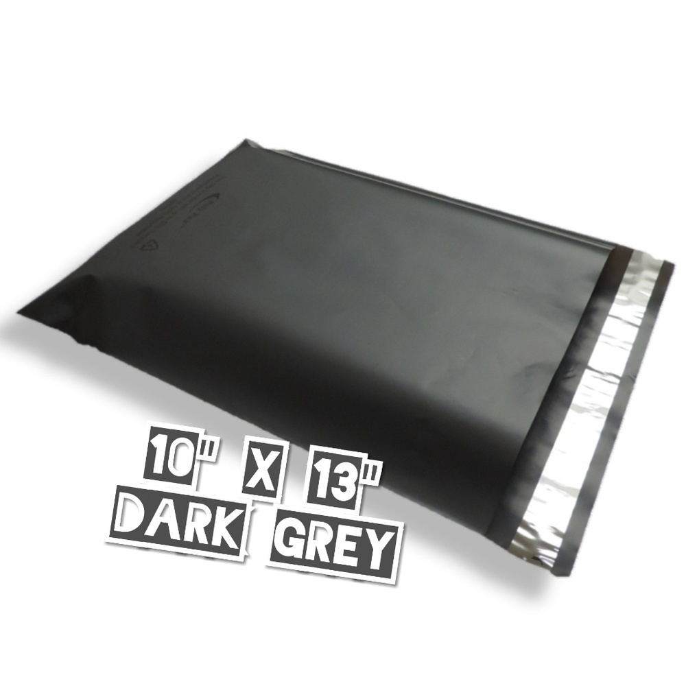 100 Dark Grey Poly Mailers 10x13 - Picture 3 of 3